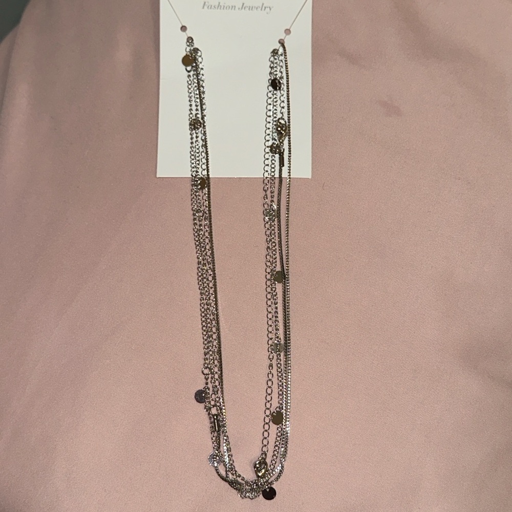 Forever 21 Silver and Gold Multi-Layer Necklace